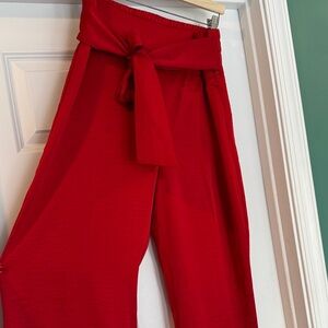 Express Red Wide Leg Women's Pants